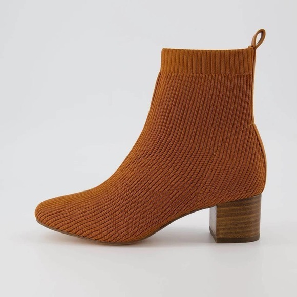 JOIE Shoes - Joie Neely Knit Block Heel Bootie Orange NWT Size 9